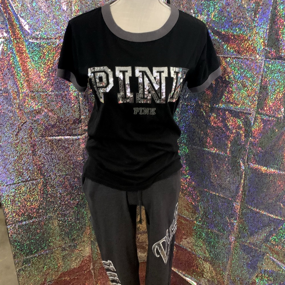 Black and Charcoal grey Bling outfit